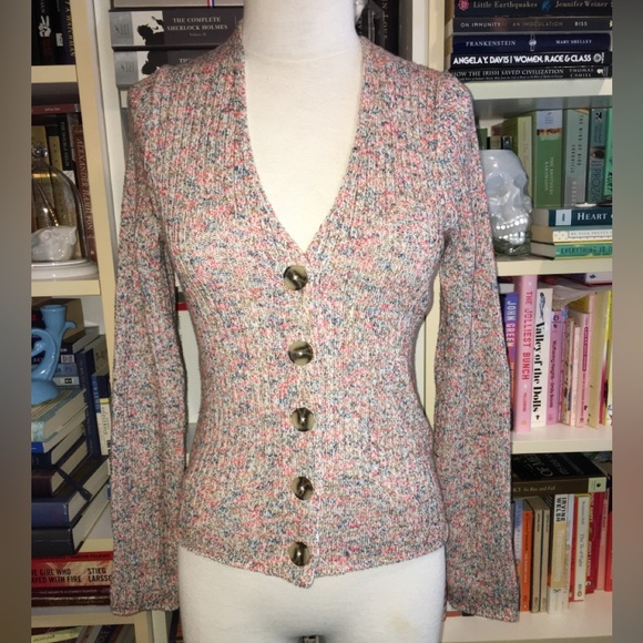 Madewell Shrunken Marled Ribbed Knit Cardigan - Picture 4 of 9